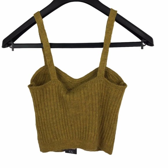 Vero Moda Joleen Knit Tank Top Cropped Sweetheart Sweater Brown Women's XS NEW - Picture 3 of 4